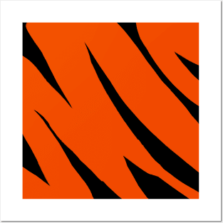 Black and Orange Tiger Print Posters and Art